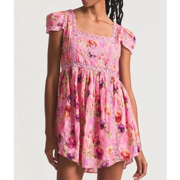 New w/Tags Love Shack Fancy Nutmeg Dress in Wild Pink, sz 6 - Picture 1 of 13